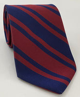 Royal Engineers Stripe Silk Tie RGT-2  Dark Red & Dark Navy Blue
